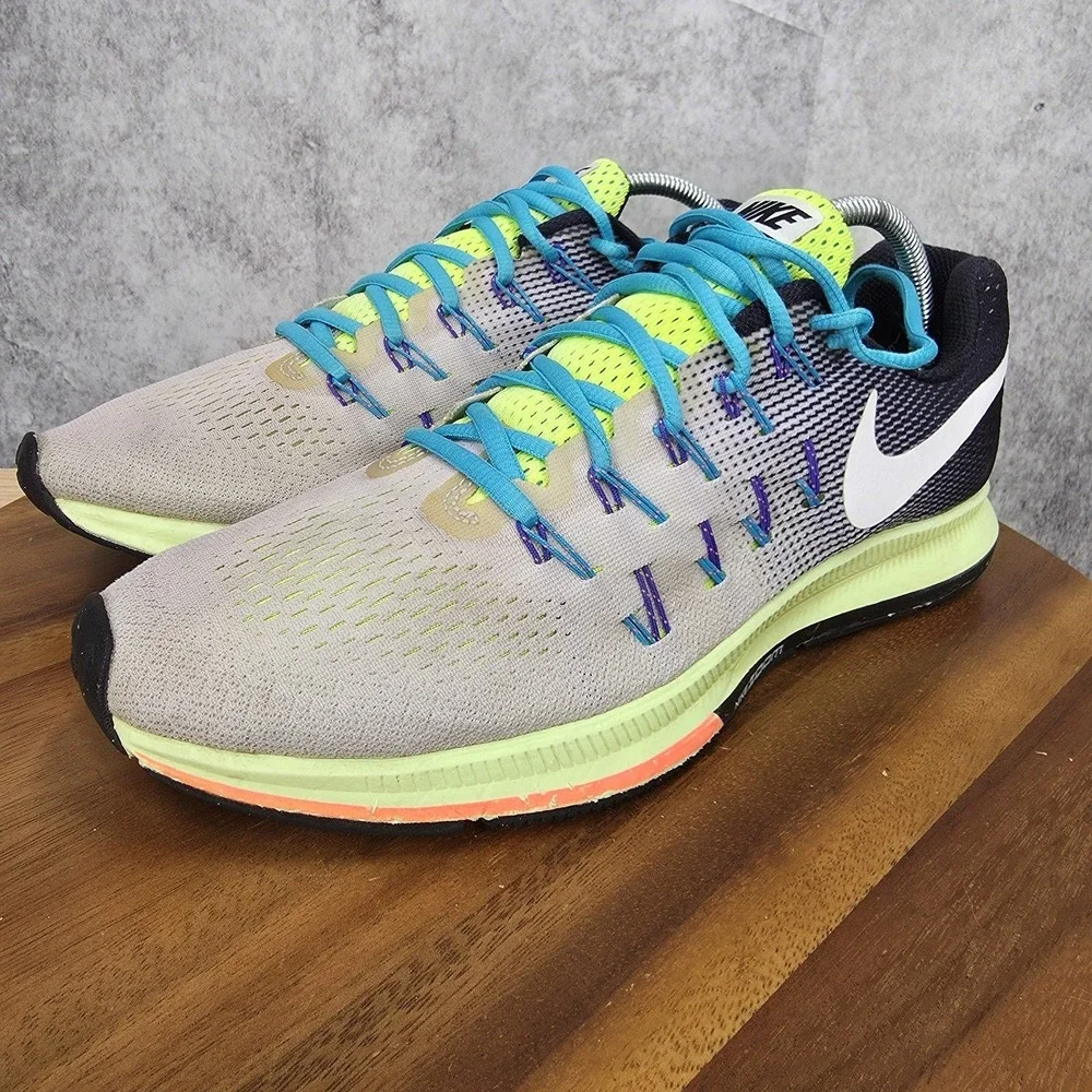 Nike Air Zoom Pegasus 33 Running Shoes Mens 10 Gray Sneakers Trainers 831352-017